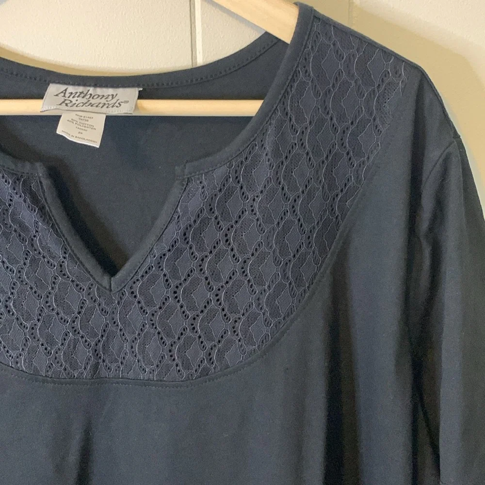 Anthony Richards Two Piece Set Top and Pants Blue and Black Size 2X